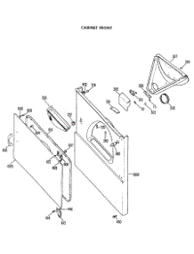 03 - Cabinet Front parts for Ge Dryer DDE5300GBL from AppliancePartsPros.com