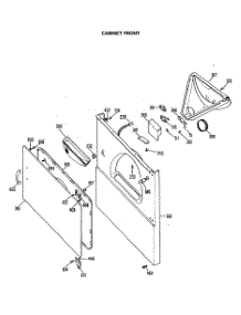 03 - Cabinet Front parts for Ge Dryer DRB1555MAL from AppliancePartsPros.com