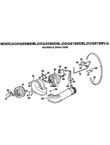 Blower And Drive Assembly parts for Ge Dryer DDG8180DBL from AppliancePartsPros.com