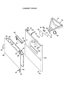 03 - Cabinet Front parts for Ge Dryer DDE6500GAL from AppliancePartsPros.com