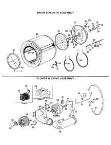 04 - Drum & Heater Assembly parts for Ge Dryer DDE6500GAL from AppliancePartsPros.com