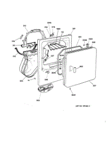 02 - Front Panel & Door parts for Ge Dryer DDSR475ET3WW from AppliancePartsPros.com