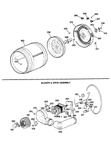 04 - Blower & Drive Assembly parts for Ge Dryer DDE7900SBLWW from AppliancePartsPros.com