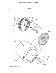 04 - Drum parts for Ge Dryer DZSQ495ET0WW from AppliancePartsPros.com