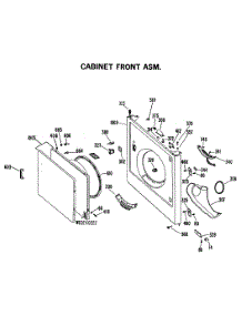 03 - Cabinet Front Asm. parts for Ge Dryer DDE9200BAC from AppliancePartsPros.com