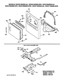 03 - Gas Valve & Burner Asm. parts for Ge Dryer DDG7080SBLWH from AppliancePartsPros.com
