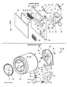 03 - Cabinet Front parts for Ge Dryer DRL2885MAL from AppliancePartsPros.com