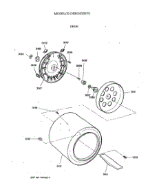 02 - Drum parts for Ge Dryer DSKS433ET0 from AppliancePartsPros.com