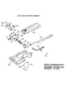05 - Gas Valve & Burner Assembly parts for Ge Dryer DRL4980SAMWW from AppliancePartsPros.com