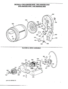 02 - Blower & Drive Assembly parts for Ge Dryer DRL4680SBLWW from AppliancePartsPros.com