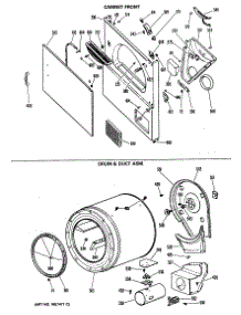 03 - Cabinet Front parts for Ge Dryer DRL2885MBL from AppliancePartsPros.com