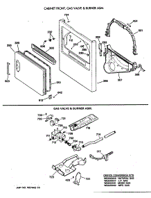 04 - Cabinet Front, Gas Valve & Burner Asm. parts for Ge Dryer DBLR333GT0WW from AppliancePartsPros.com