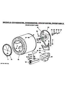 Drum And Duct Assembly parts for Ge Dryer DDE8100DBL from AppliancePartsPros.com