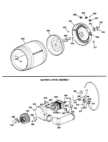 04 - Blower & Drive Assembly parts for Ge Dryer DDE7905SBLAA from AppliancePartsPros.com