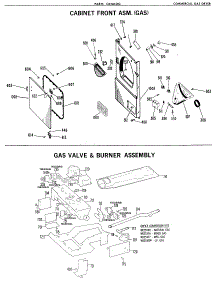 03 - Cabinet Front Asm. (Gas) parts for Ge Dryer DDC4397VEL from AppliancePartsPros.com