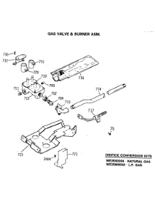 05 - Gas Valve & Burner Asm. parts for Ge Dryer DDG8580RDM from AppliancePartsPros.com