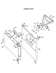 03 - Cabinet Front parts for Ge Dryer DRB2455MDL from AppliancePartsPros.com
