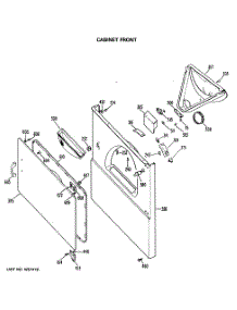 03 - Cabinet Front parts for Ge Dryer DDE5207MAL from AppliancePartsPros.com