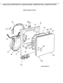 02 - Front Panel & Door parts for Ge Dryer DWXR473ET2AA from AppliancePartsPros.com