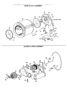 04 - Drum & Duct Assembly parts for Ge Dryer DRL2455RCL from AppliancePartsPros.com