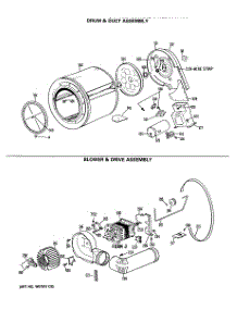 03 - Drum & Duct Assembly parts for Ge Dryer DRL1555RCL from AppliancePartsPros.com
