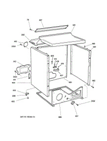 03 - Cabinet parts for Ge Dryer DPXQ473ET3WW from AppliancePartsPros.com