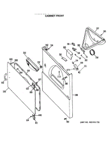 03 - Cabinet Front parts for Ge Dryer DRB2655RALWW from AppliancePartsPros.com
