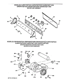 02 - Backsplash Assembly parts for Ge Dryer DJSR473GT0AA from AppliancePartsPros.com