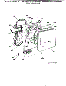 03 - Front Panel & Door parts for Ge Dryer DPSQ495GT0WW from AppliancePartsPros.com