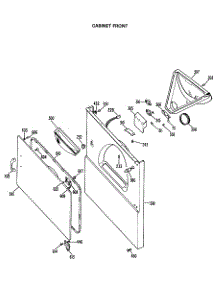 03 - Cabinet Front parts for Ge Dryer DRB1255KBL from AppliancePartsPros.com