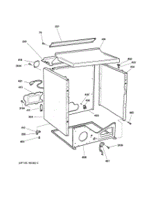 03 - Cabinet parts for Ge Dryer DPSQ475GT3WW from AppliancePartsPros.com