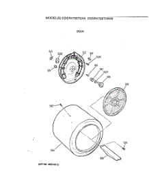 04 - Drum parts for Ge Dryer DDSR475ET0WW from AppliancePartsPros.com