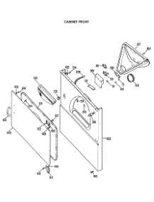 04 - Cabinet Front parts for Ge Dryer DDE7500GAL from AppliancePartsPros.com