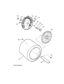 03 - Drum parts for Ge Dryer DJSR473ET3WW from AppliancePartsPros.com