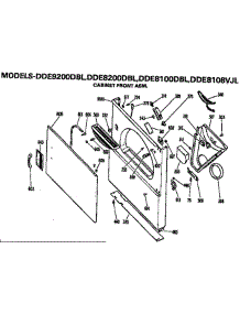 Cabinet Front Assembly parts for Ge Dryer DDE9200DBL from AppliancePartsPros.com