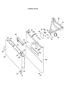 04 - Cabinet Front parts for Ge Dryer DDE5211BBL from AppliancePartsPros.com