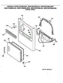 02 - Cabinet Front parts for Ge Dryer DDE4107SBLWH from AppliancePartsPros.com