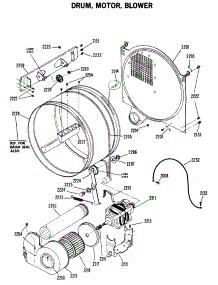 02 - Drum, Motor, Blower parts for Ge Dryer DDP1280GBE from AppliancePartsPros.com