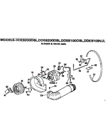 Blower And Drive Assembly parts for Ge Dryer DDE8200DBL from AppliancePartsPros.com