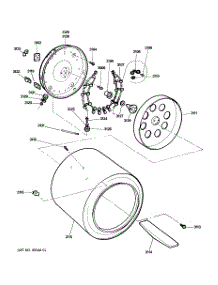 02 - Drum parts for Ge Dryer DDP1380GFM from AppliancePartsPros.com