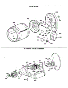 02 - Drum & Duct parts for Ge Dryer DDG7287SBLWW from AppliancePartsPros.com
