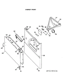 03 - Cabinet Front parts for Ge Dryer DDE7209RALAA from AppliancePartsPros.com