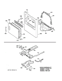 02 - Cabinet Front, Gas Valve & Burner Asm. parts for Ge Dryer DCLR333GT1WW from AppliancePartsPros.com