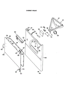 03 - Cabinet Front parts for Ge Dryer DRB2455KAL from AppliancePartsPros.com