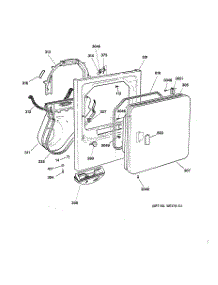 02 - Front Panel & Door parts for Ge Dryer DJSR473GT2WW from AppliancePartsPros.com