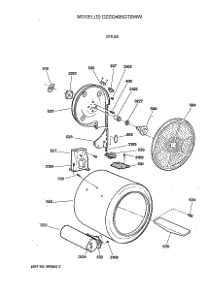 04 - Drum parts for Ge Dryer DZSQ495GT0WW from AppliancePartsPros.com