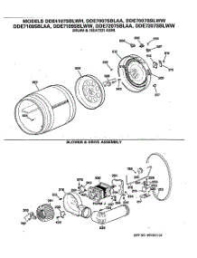 04 - Blower & Drive Assembly parts for Ge Dryer DDE7007SBLWW from AppliancePartsPros.com