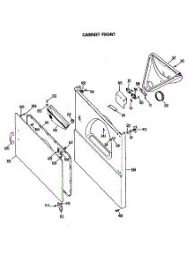 03 - Cabinet Front parts for Ge Dryer DRB1555MCL from AppliancePartsPros.com