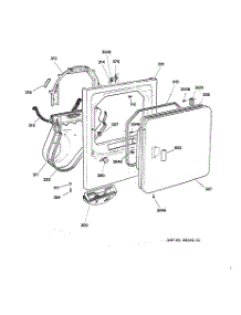 02 - Front Panel & Door parts for Ge Dryer DWXQ473GT2AA from AppliancePartsPros.com