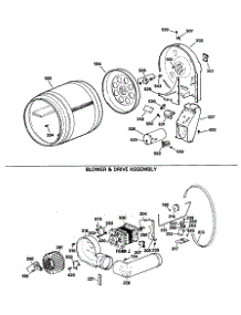 02 - Blower & Drive Assembly parts for Ge Dryer DDG7980SAL from AppliancePartsPros.com